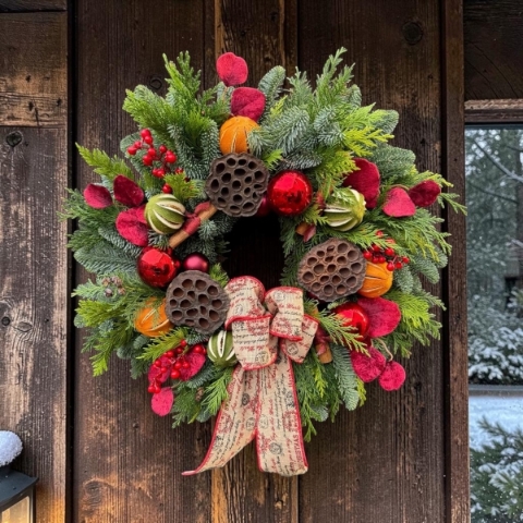 Christmas Door Wreaths (FRESH)